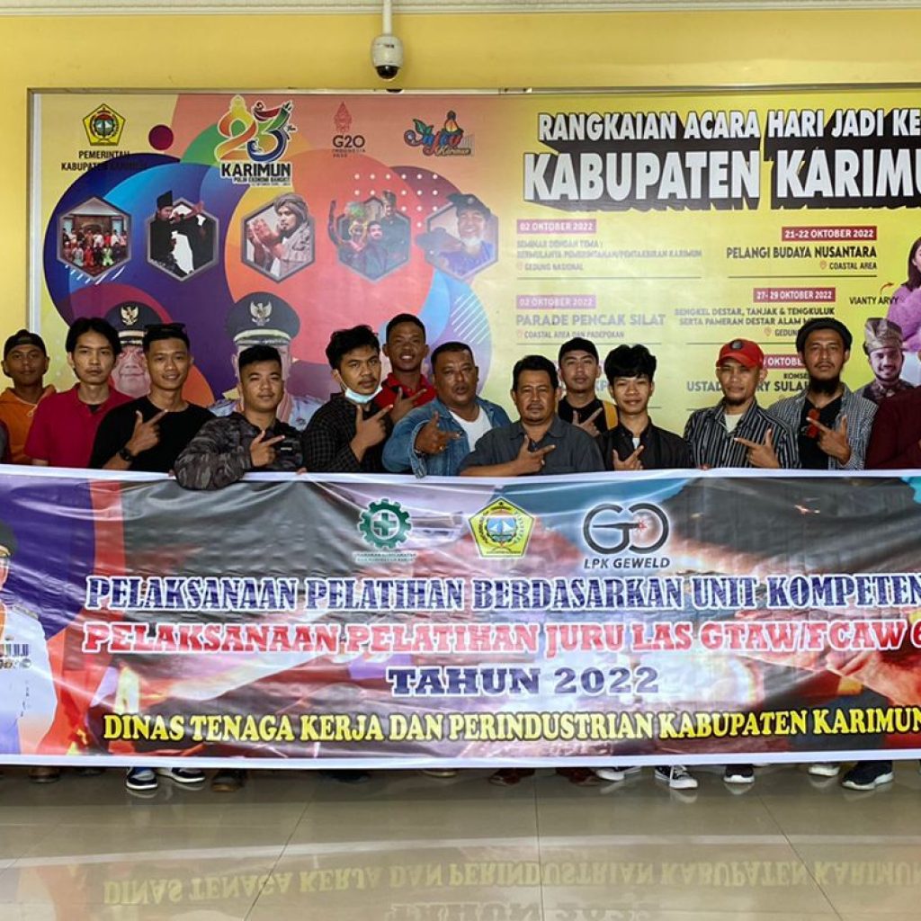 Disnakerprind Melaksanaan Pelatihan Dan Sertifikasi Juru Las 6G di Kota Batam